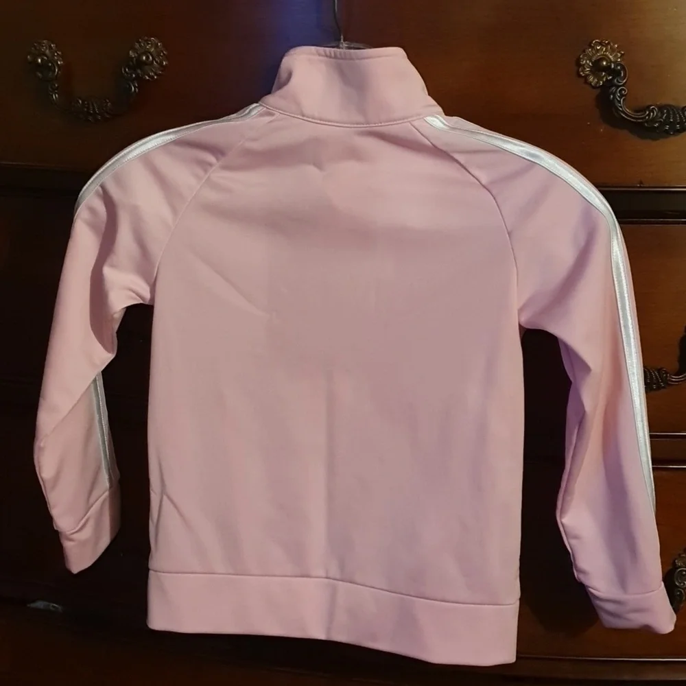 Adidas Youth 3Stripes Pink Track Jacket sz 6